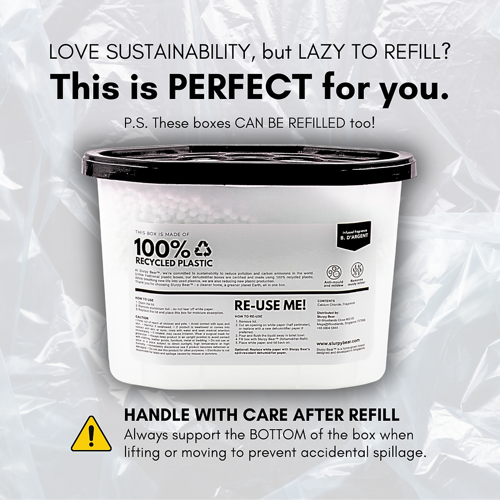 Thumbnail: not ready to refill your dehumidifier boxes, simply switch to RECYCLED plastic dehumidifier boxes