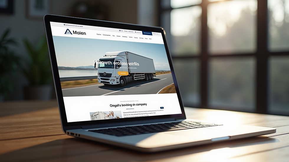 Close-up view of a laptop showcasing a moving company’s website