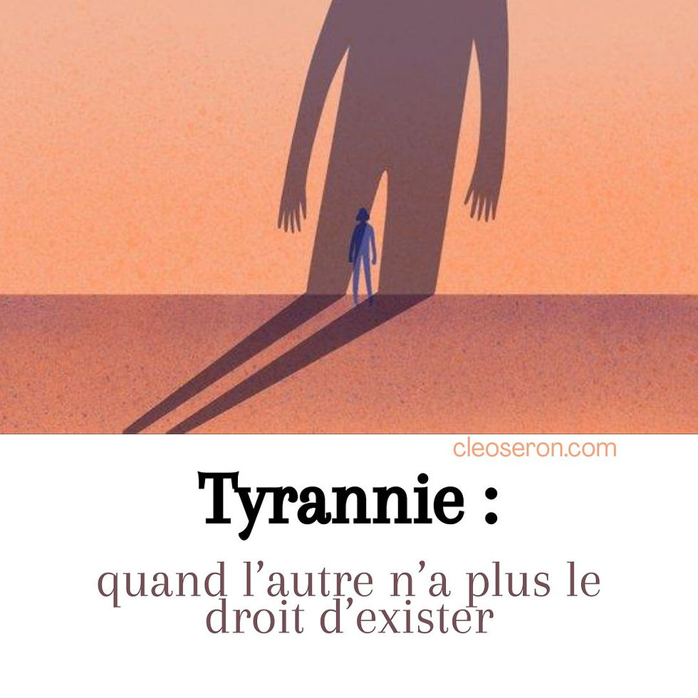 Que signifie la tyrannie en psychologie ? Définition, regard psychanalytique, théorie de l'attachement, surmoi et mécanismes psychiques expliqués. Par Cléo Séron, psychanalyste.