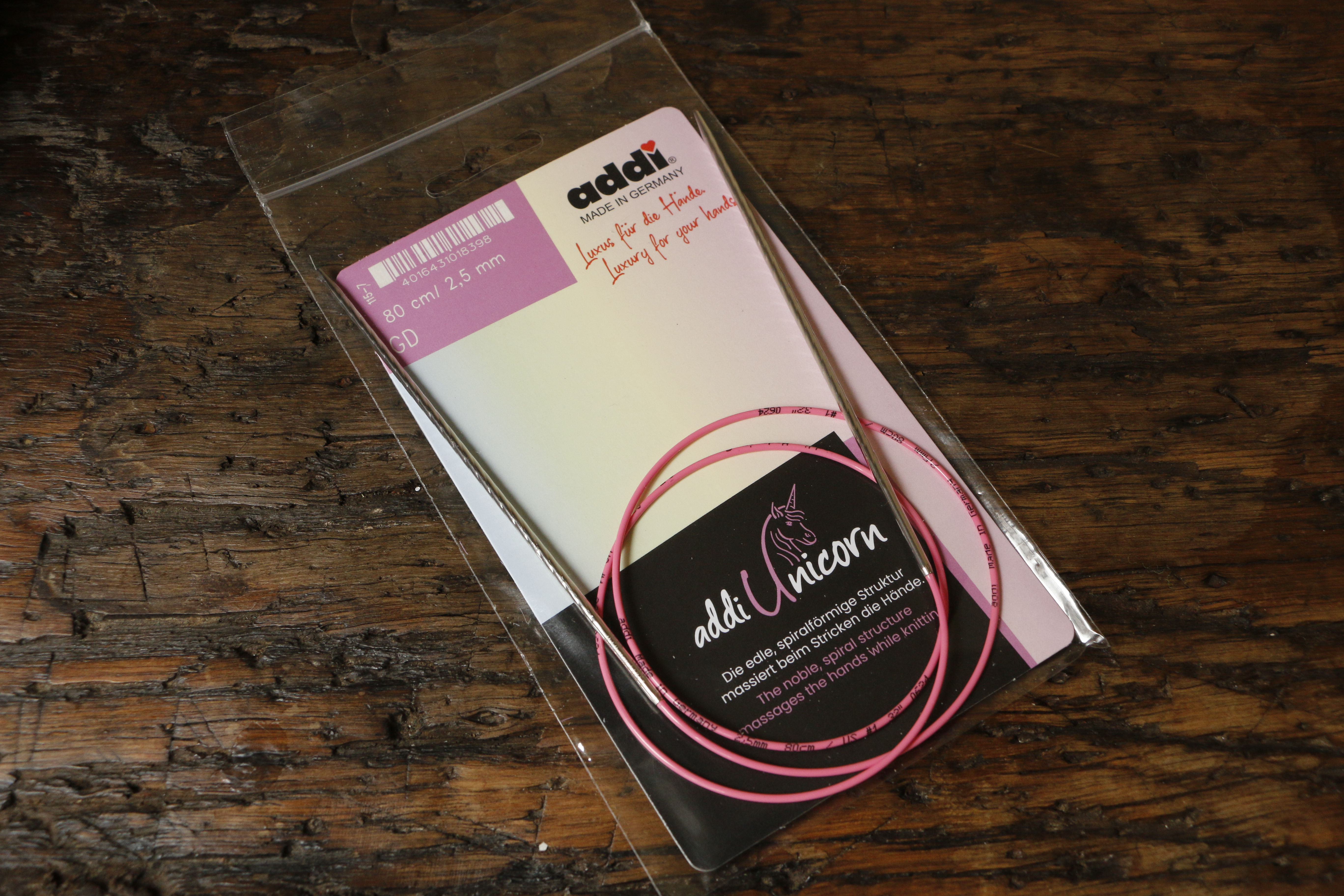 靴下編みに最適！addi Unicorn Circular Needle 80cm/2.5mm