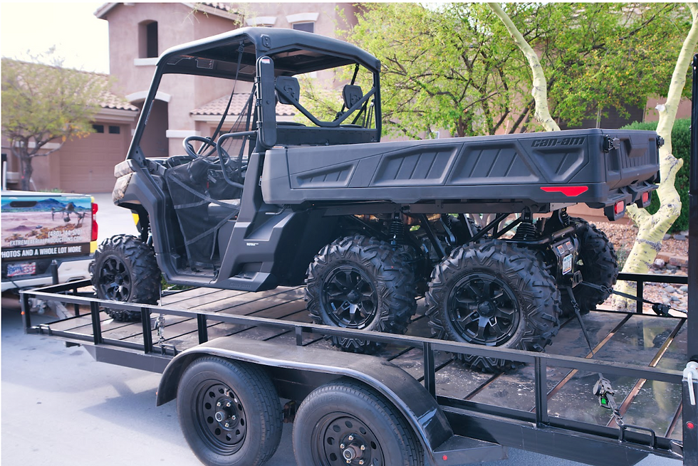 Can-Am UTV on a trailer