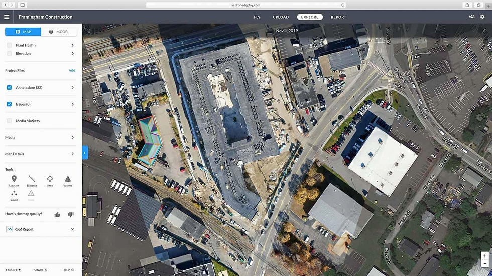 Drone mapping datasets showing coordinate system misalignment