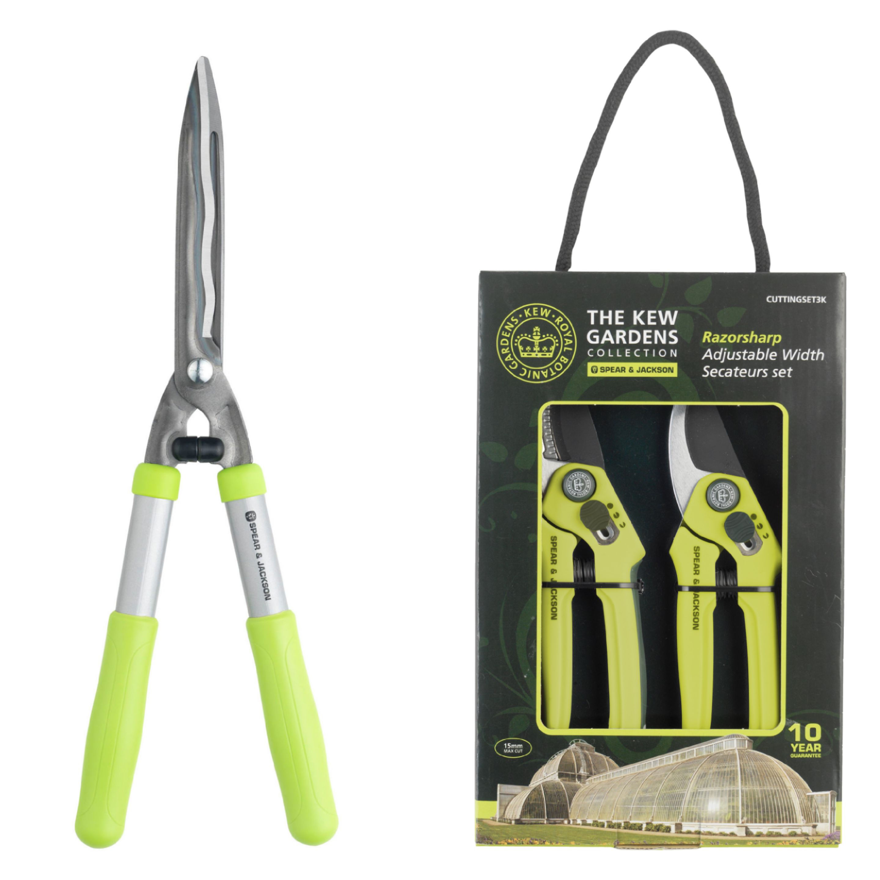 SPEAR&JACKSON GARDENERS GIFT SET,TWIN PACK SECATEURS AND GREEN SHEARS