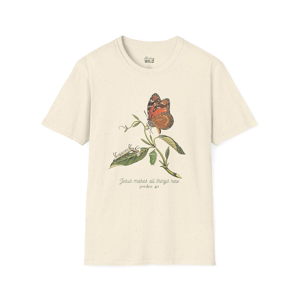 Thumbnail: Mom Life - Butterfly Floral "All Things New" Psalm 40 Graphic Tee