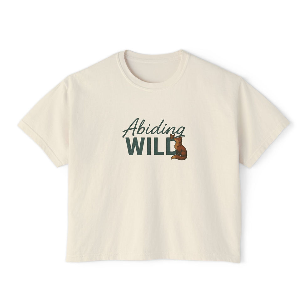 Thumbnail: Mom Life Boxy Tee — Abiding Wild Fox Graphic