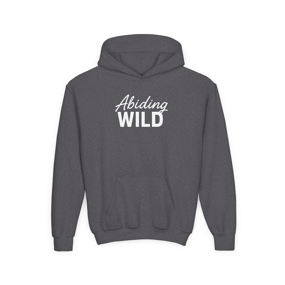 Thumbnail: Wildling Youth Hoodie — "Abiding Wild" Graphic Sweatshirt