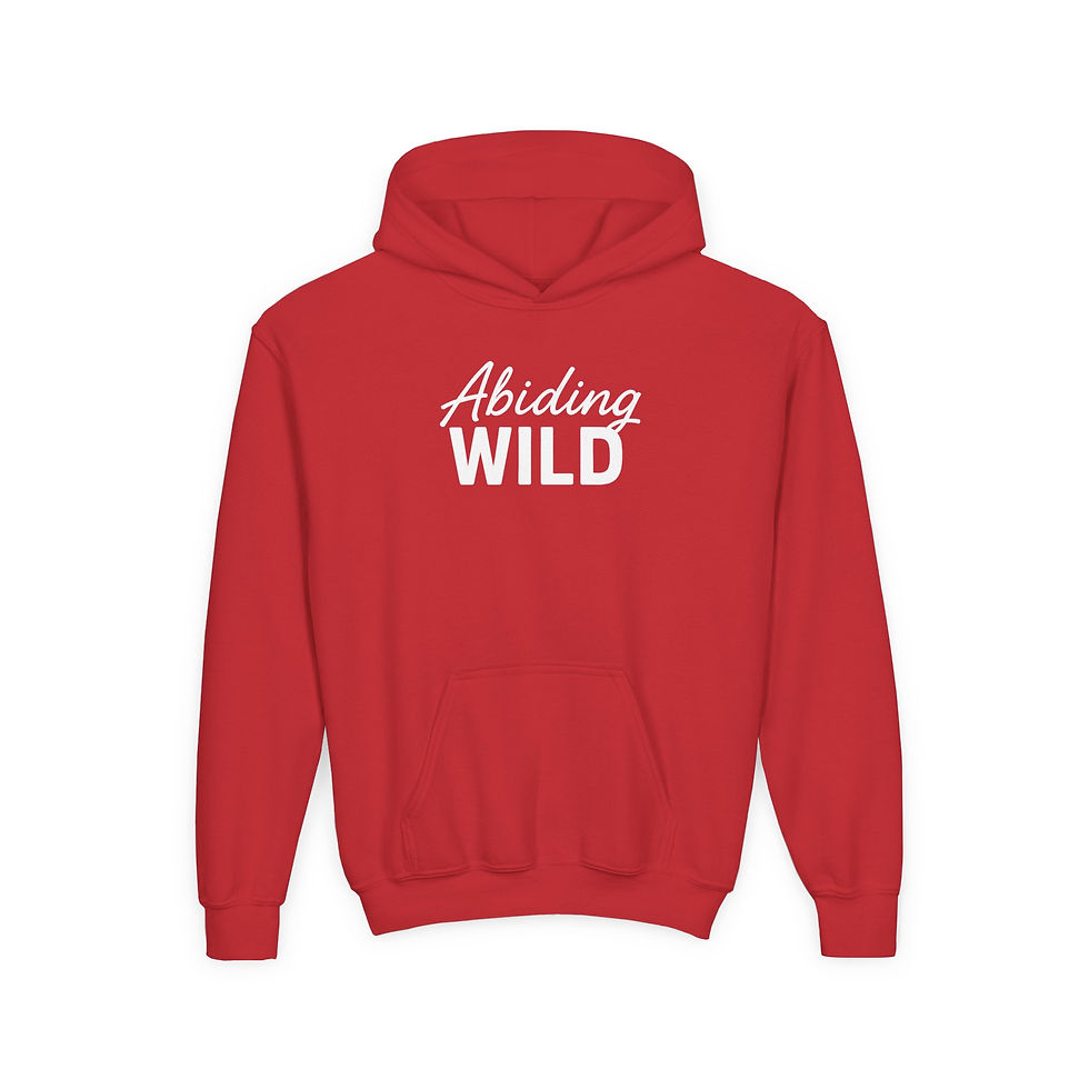 Thumbnail: Wildling Youth Hoodie — "Abiding Wild" Graphic Sweatshirt