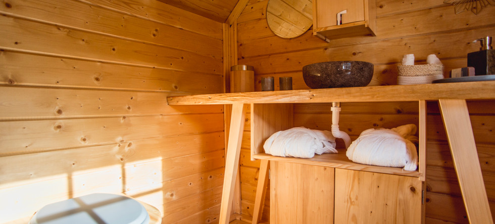 Bathroom towels, bathrobes and soaps