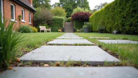 Patio path and grass