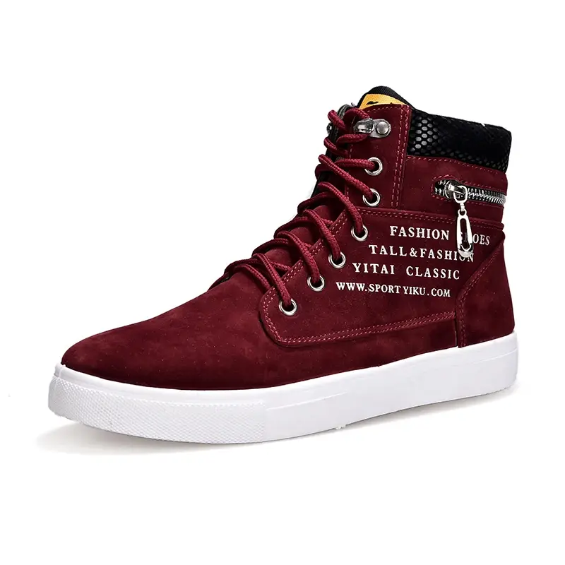 Miniatura: Sapatos coreanos masculinos de cano alto de grife masculinos para caminhada