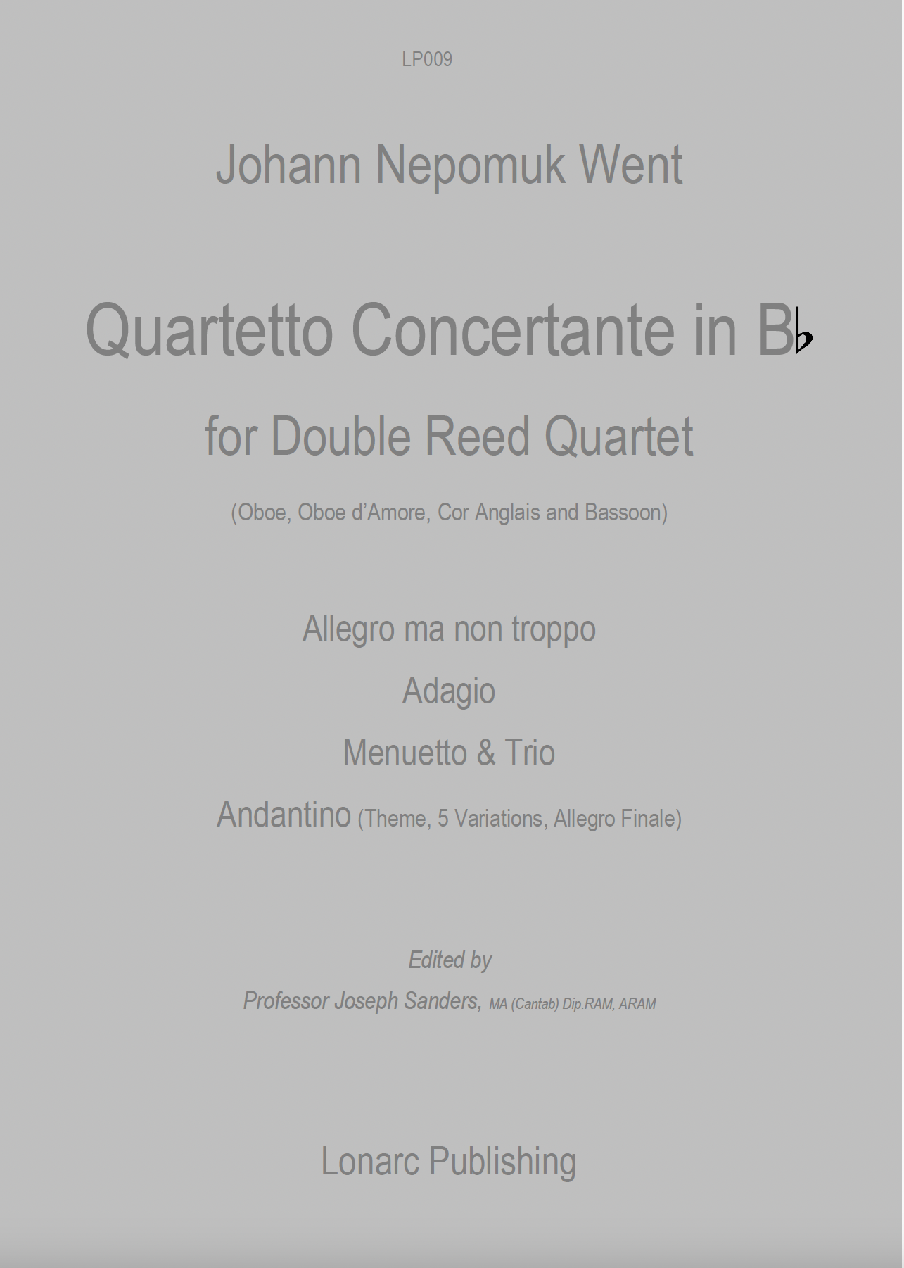 Quartetto Concertante in Bb major by Johann Nepomuk Went