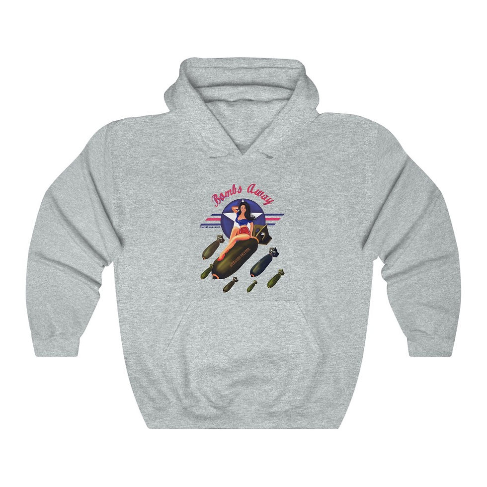 Thumbnail: Bombs Away - Unisex Hooded WW2 Military Patriotic History Retro Vintage Hoodie