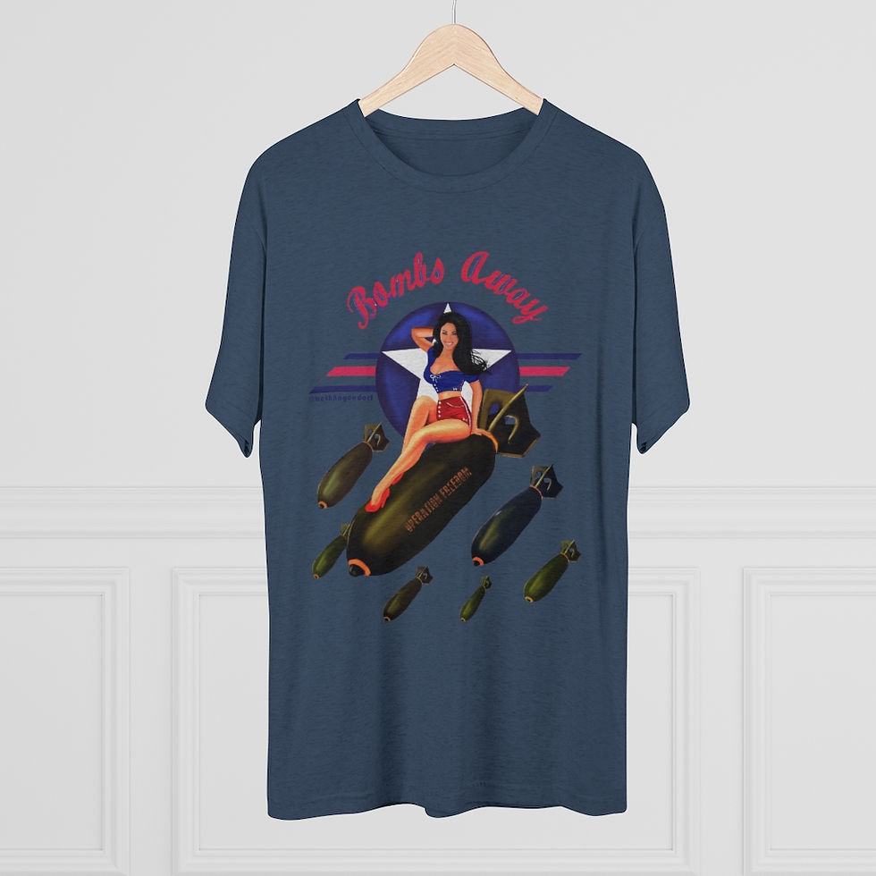 Thumbnail: Bombs Away - Unisex Soft Triblend - Patriotic Pin Up Girl Retro Vintage Tee