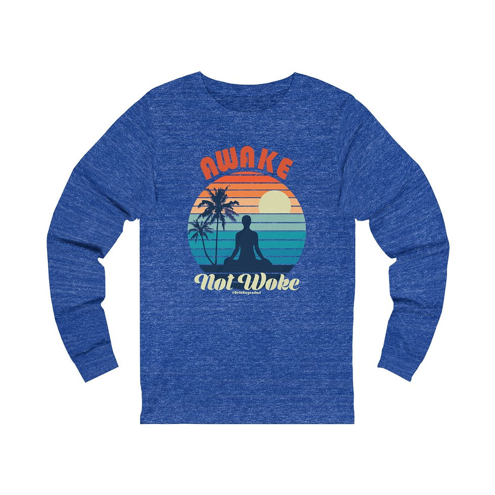 Thumbnail: Awake Not Woke - Unisex Jersey Long Sleeve Graphic Hippy Spiritual Shirt 