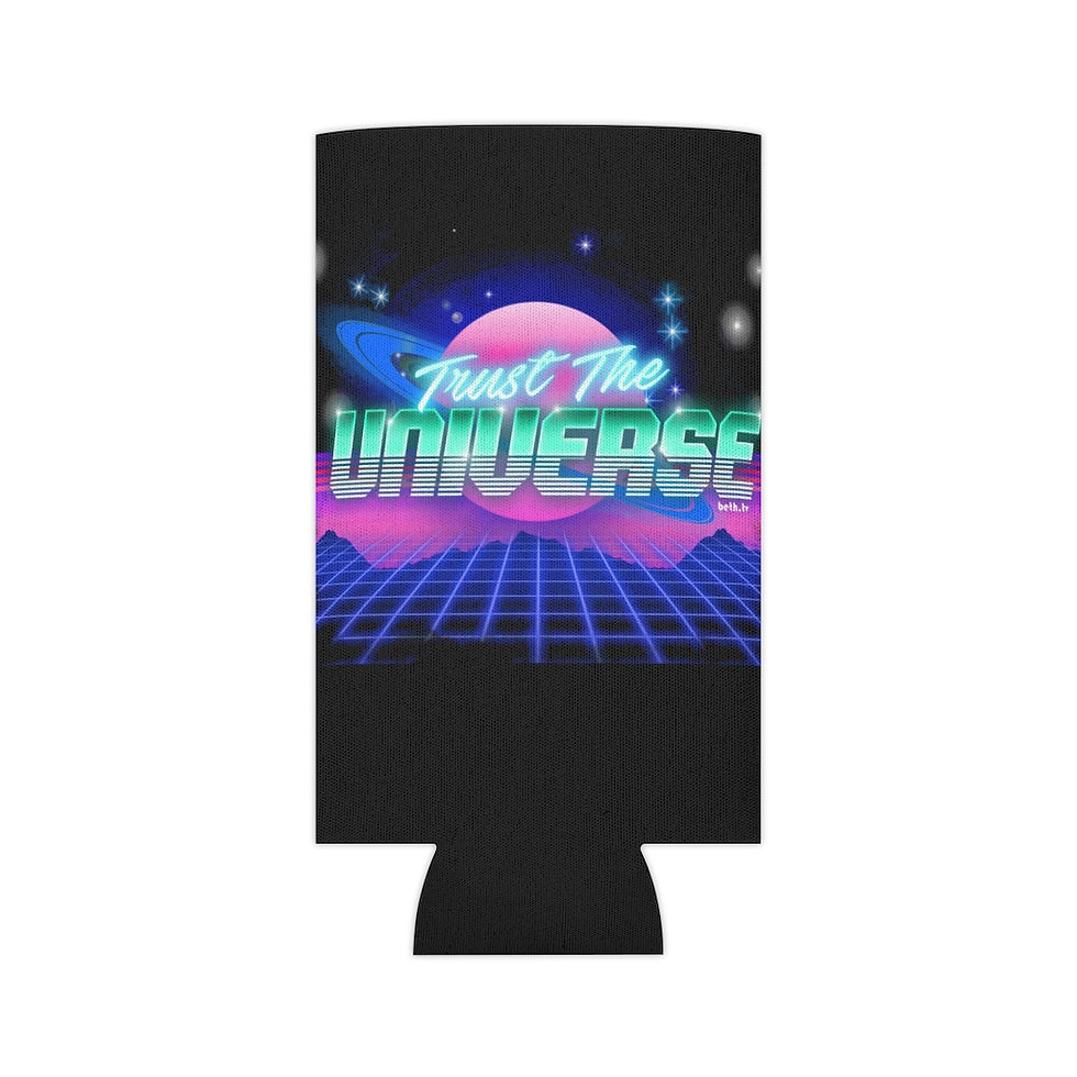 Thumbnail: Trust The Universe - Koozie Can Cooler Black