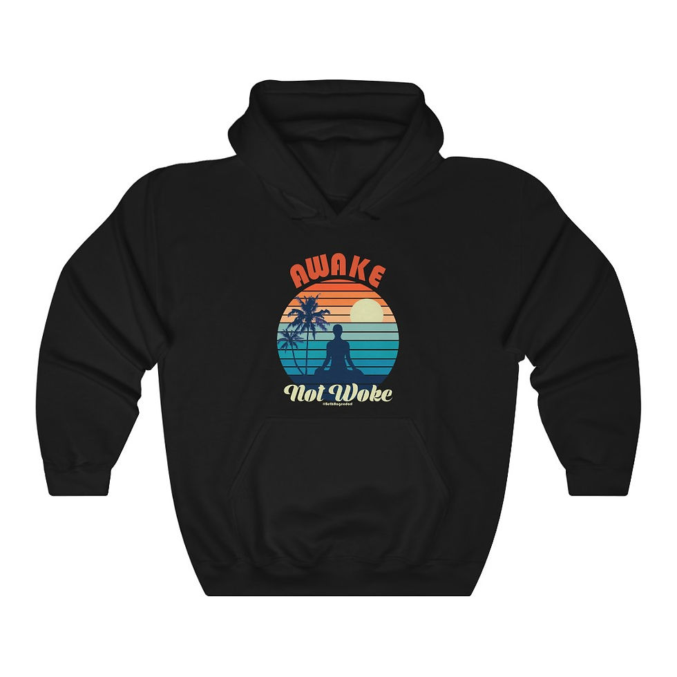 Thumbnail: Awake Not Woke - Unisex Heavy Blend Hooded Sweatshirt - Vintage Style Hoodie