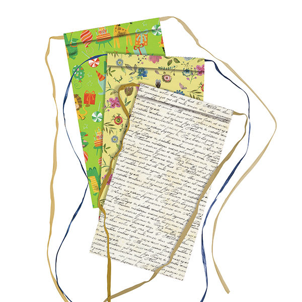 Sacchetto regalo - fantasie assortite - c/nastro rafia - 26 x 40 + 5 cm - carta - immagine principale