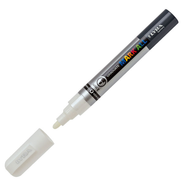 Marcatore a base d'acqua Graduate Mark All - punta tonda 2mm - bianco - Lyra - immagine principale
