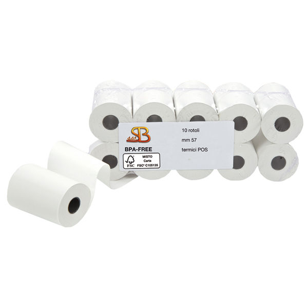 Rotolo per POS e carta di credito - 57 mm x 20 m - 55 gr - diametro esterno 40 - immagine principale