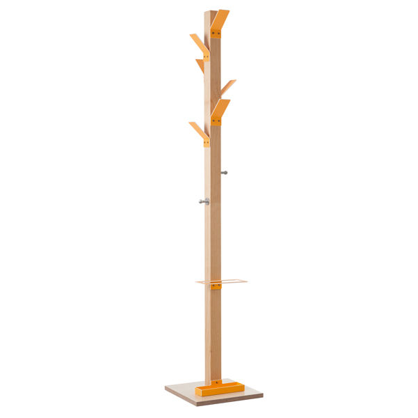 Appendiabiti Easycloth - 6 posti - legno/arancio - Paperflow - immagine principale
