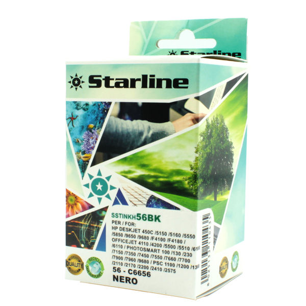 Starline - Cartuccia ink Compatibile - per HP 56 - Nero -C6656AE - immagine principale