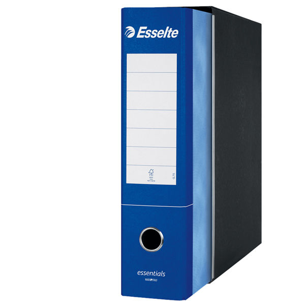 Miniatura: Registratore Essentials G75 - dorso 8 cm - protocollo 23 x 33 cm - blu - Esselte - immagine 3