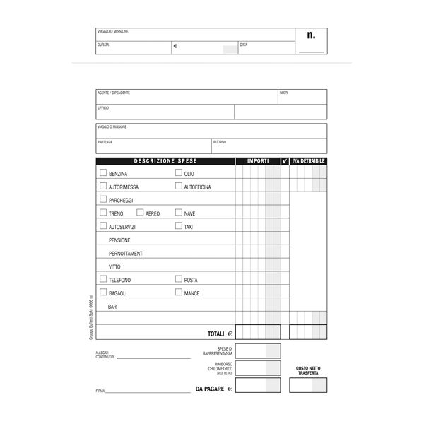 Miniatura: Blocco buste nota spese - staccabili - 23 x 16 cm - Data Ufficio - conf. 25 - immagine 4