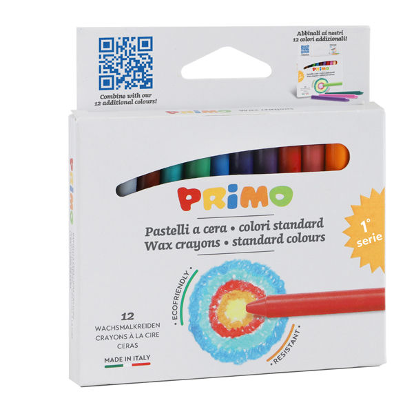 Pastelli a cera - Ø 9 mm x 85 mm - Primo - conf. 12 pezzi - immagine principale