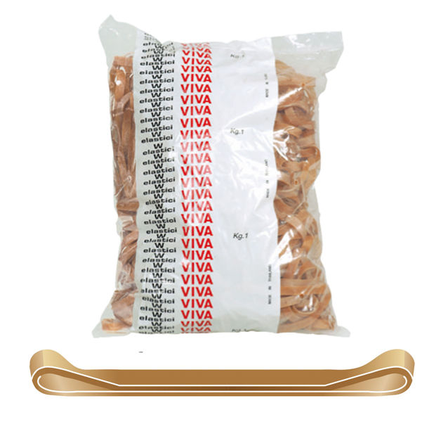 Elastici fettuccia - diametro 7 x 0,5 cm - 1 kg - caucciù - avana - Viva - immagine principale