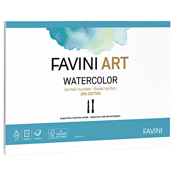 Album Acquerello - 25 x 35 cm - 340 gr - 10 fogli - Favini - immagine principale