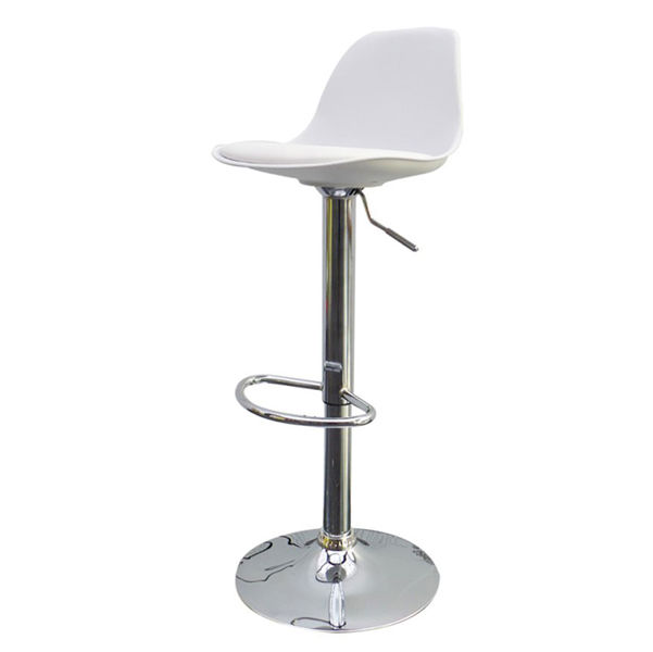 Sgabello Bobba - PPL acciaio cromato - 39 x 42 x 83 / 104 cm - bianco - immagine principale