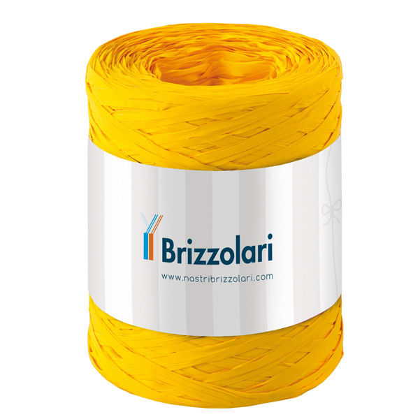 Nastro Rafia sintetica - giallo 02 - 5mmx200mt - Brizzolari - immagine principale