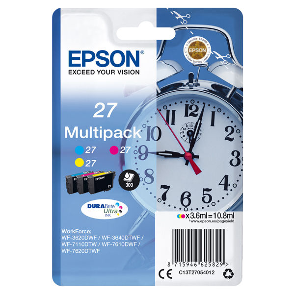 Epson - Confezione Cartuccia ink - 27 - C/M/Y - C13T27054022 - 3,6ml cad - immagine principale