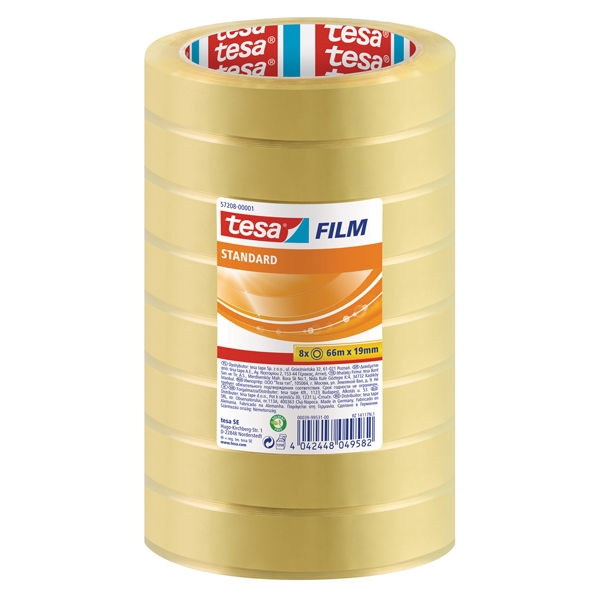 Nastro adesivo Tesafilm - 19 mm x 66 m - PP - trasparente - Tesa - torre 8 pezzi - immagine principale