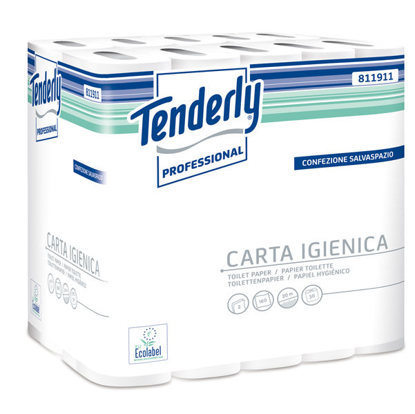 Carta igienica salvaspazio Tenderly - 160 strappi - diametro 9,9 cm - 9,3 cm x - immagine principale