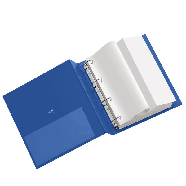 Raccoglitore Stelvio - 22 x 30 cm - 4 anelli a R 16 mm - dorso 2,5 cm - blu - immagine principale