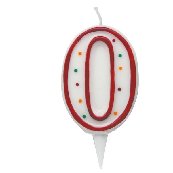 Candelina Zuccherino - numero 0 - H 8.5 cm - Big party - immagine principale