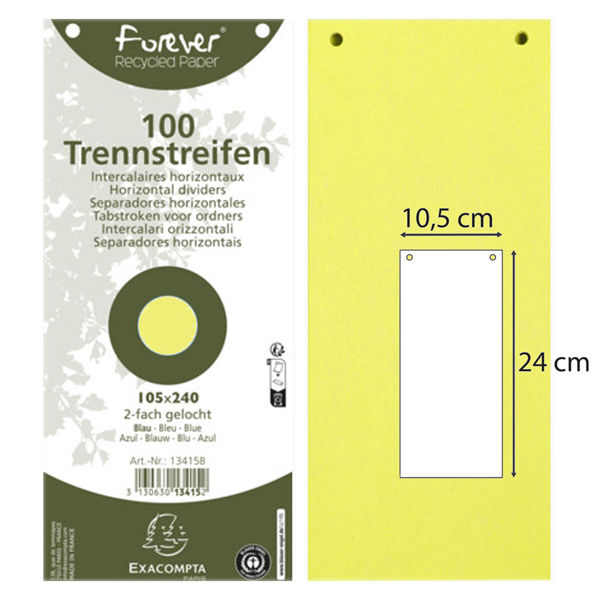 Divisori orizzontali forati - cartoncino riciclato - 10,5 x 24 cm - giallo - immagine principale