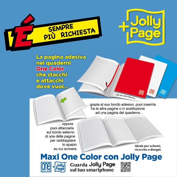 Miniatura: Maxiquaderno One Color - A4 - 5 mm - 20+1 fogli - 80 gr - Blasetti - immagine 2