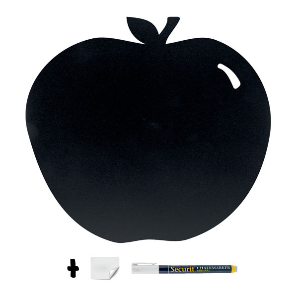Lavagna da parete silhouette - 31,6 x 29,1 cm - forma mela - nero - Securit - immagine principale