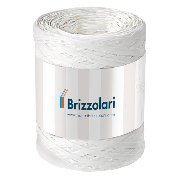 Nastro Rafia sintetica - bianco 01 - 5mmx200mt - Brizzolari - immagine principale