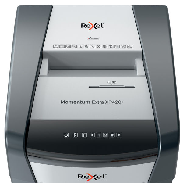 Miniatura: Distruggidocumenti Momentum Extra XP420 + P4 EU - a frammenti - Rexel - immagine 3