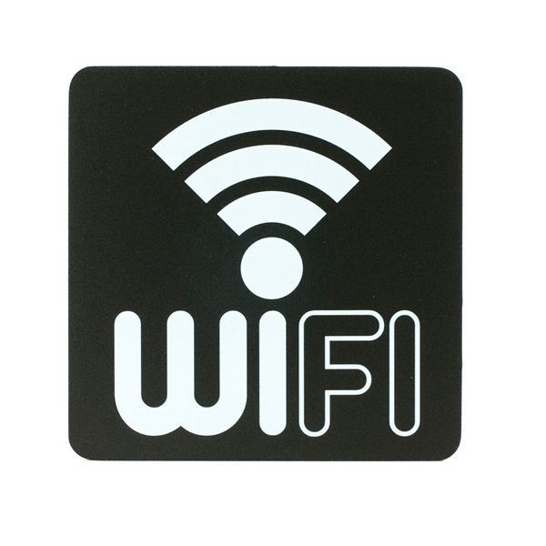 Pittogramma adesivo - Wifi - 16 x 16 cm - PVC - nero/bianco - Stilcasa - immagine principale