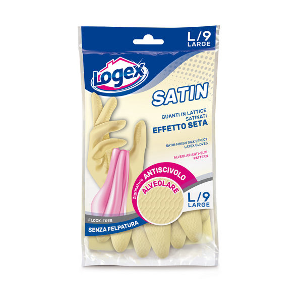 Guanti in lattice Satin - taglia L - crema - Logex Professional - immagine principale