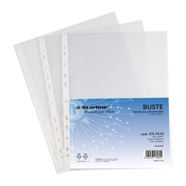 Buste forate Light - buccia - 22 x 30 cm - trasparente - Starline - conf. 50 - immagine principale