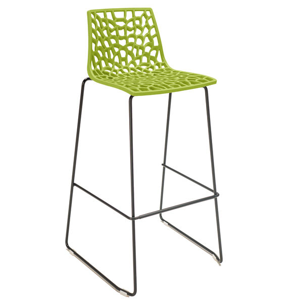 Sgabello Spider Fix - Nero opaco/verde anice - Grandsoleil - immagine principale