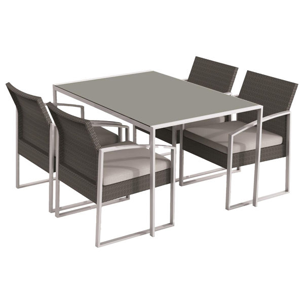 Set pranzo Bilbao - nero/grigio - Garden Friend - set 5 elementi - immagine principale