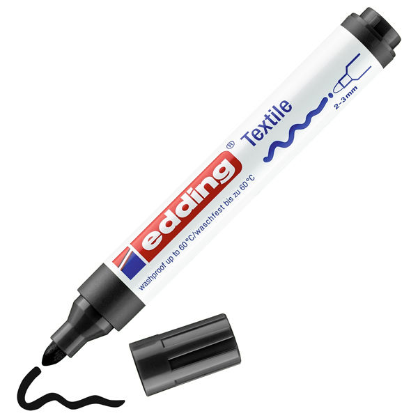Marcatore per tessuto 4500 - punta tonda - da 2 a 3mm - nero - Edding - immagine principale