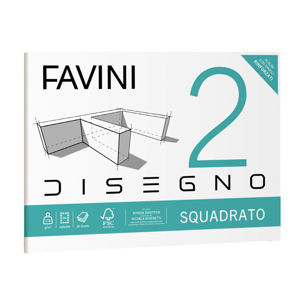 Album Favini 2 - 24 x 33 cm - 110 gr - 20 fogli - liscio squadrato - Favini - immagine principale