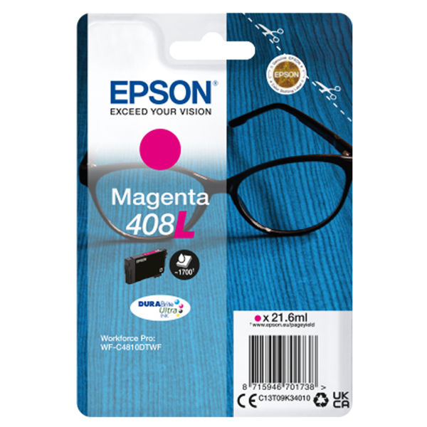 Epson - Cartuccia DuraBrite Ultra 408L - Magenta - C13T09K34010 - immagine principale